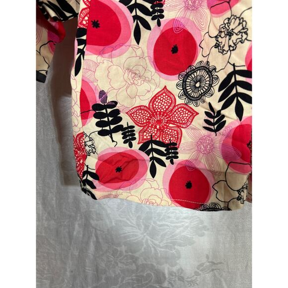 Matilda Jane Tunic Small Pink Black Tan Floral Long Sleeve Ruffle - Picture 3 of 10